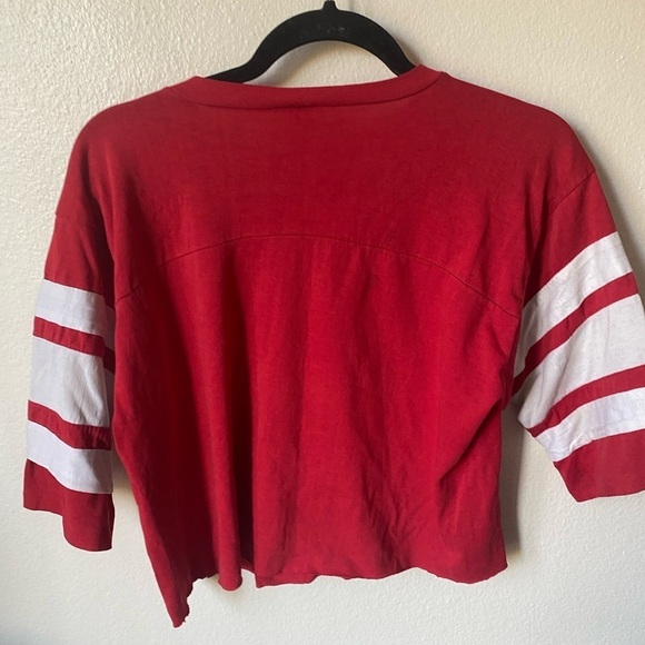 Vintage San Francisco 49ers Logo 7 Shirt Fit M/L Cropped Football Tee - Picture 6 of 9